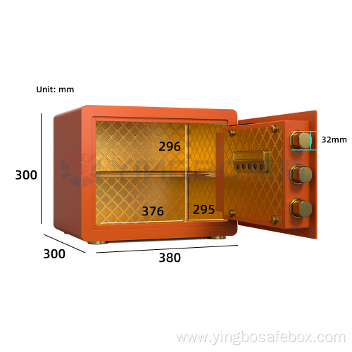 orange color smart safes security safe cash box